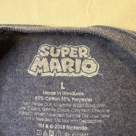 Nintendo Super Mario Classic Logo Navy T-Shirt - Picture 3 of 5